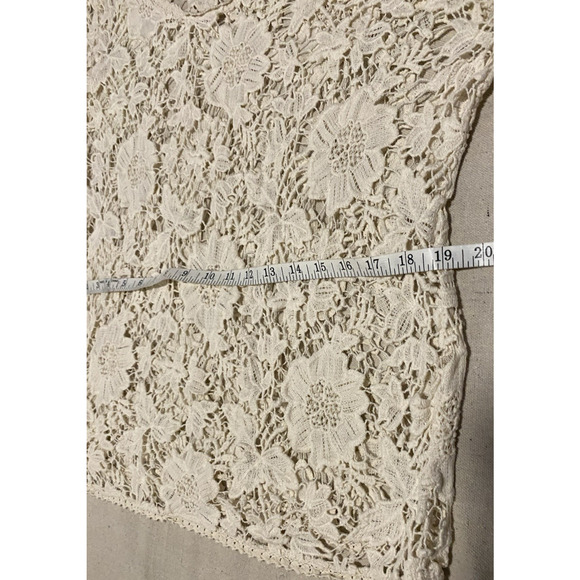 Freeway Womens Blouse Fairy Large Ivory Lace Feminine Boho Floral Festival Top - Picture 11 of 13